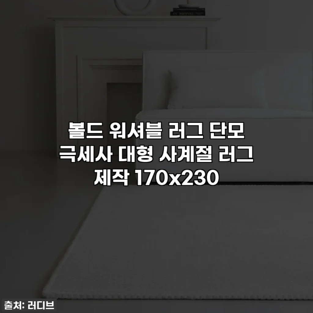 볼드 워셔블 러그 단모 극세사 대형 사계절 러그 제작 170x230