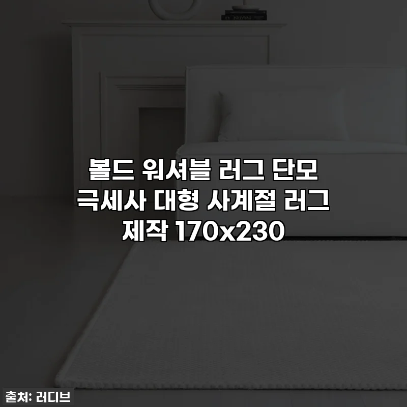볼드 워셔블 러그 단모 극세사 대형 사계절 러그 제작 170x230