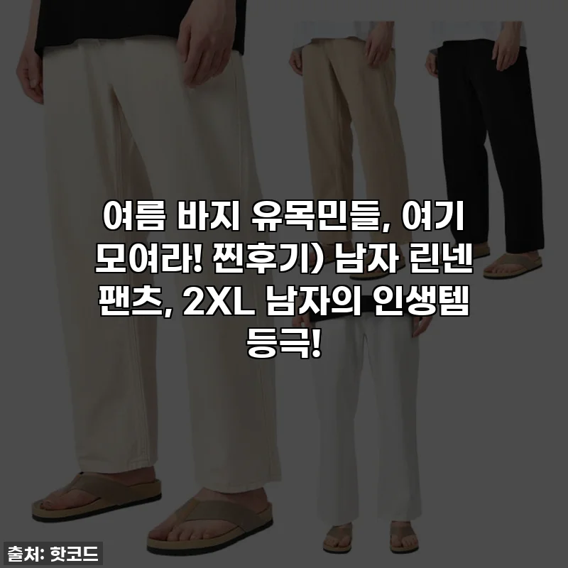 여름 바지 유목민들, 여기 모여라! 찐후기) 남자 린넨 팬츠, 2XL 남자의 인생템 등극!