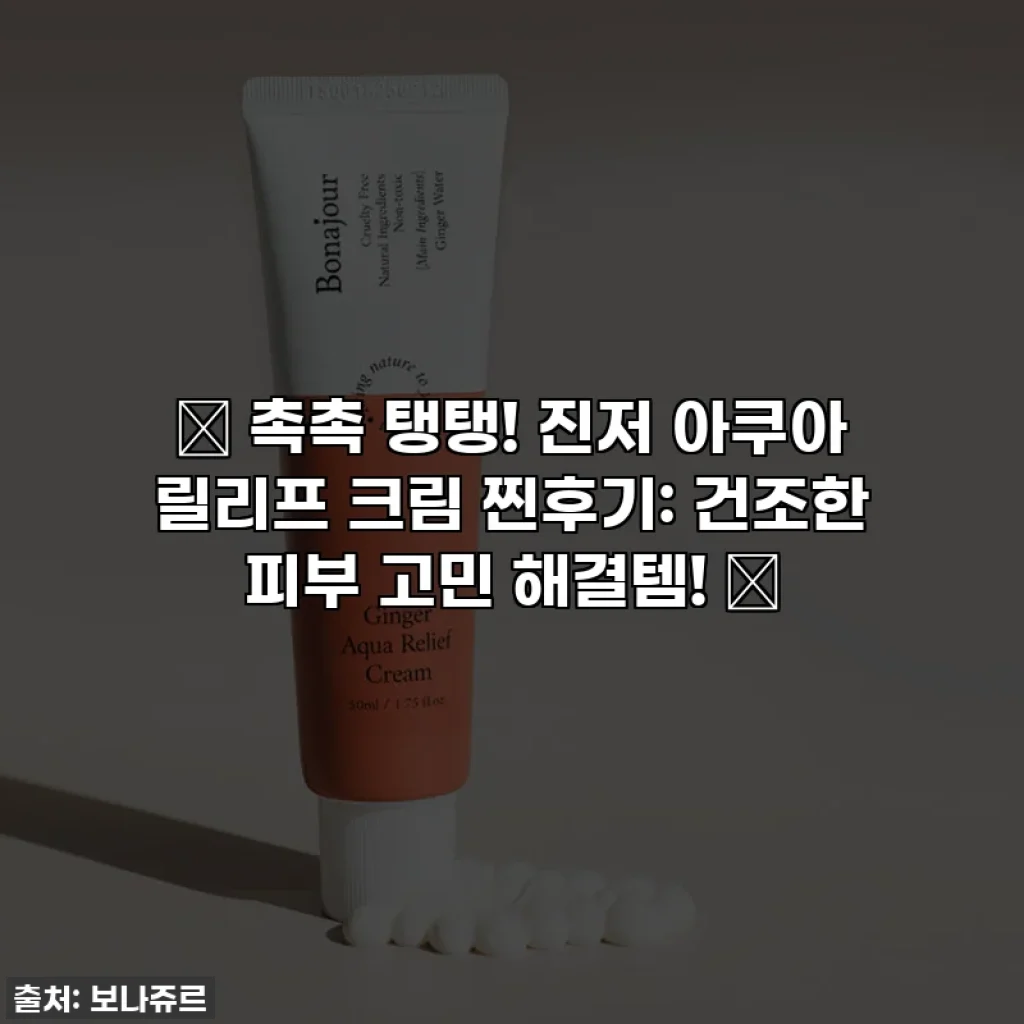✨ 촉촉 탱탱! 진저 아쿠아 릴리프 크림 찐후기: 건조한 피부 고민 해결템! ✨