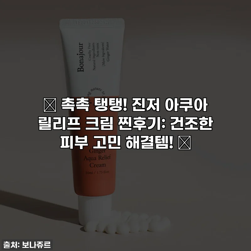 ✨ 촉촉 탱탱! 진저 아쿠아 릴리프 크림 찐후기: 건조한 피부 고민 해결템! ✨