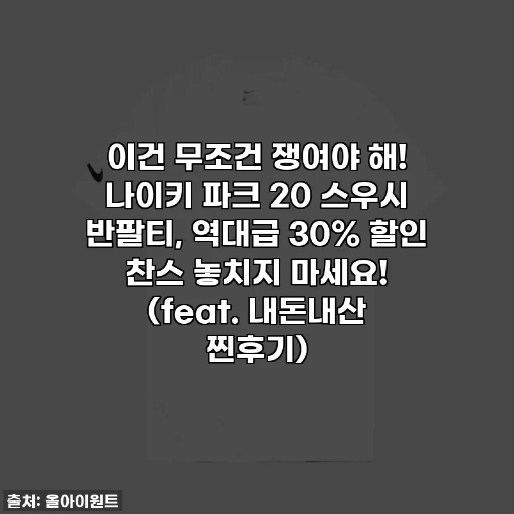 이건 무조건 쟁여야 해! 나이키 파크 20 스우시 반팔티, 역대급 30% 할인 찬스 놓치지 마세요! (feat. 내돈내산 찐후기)