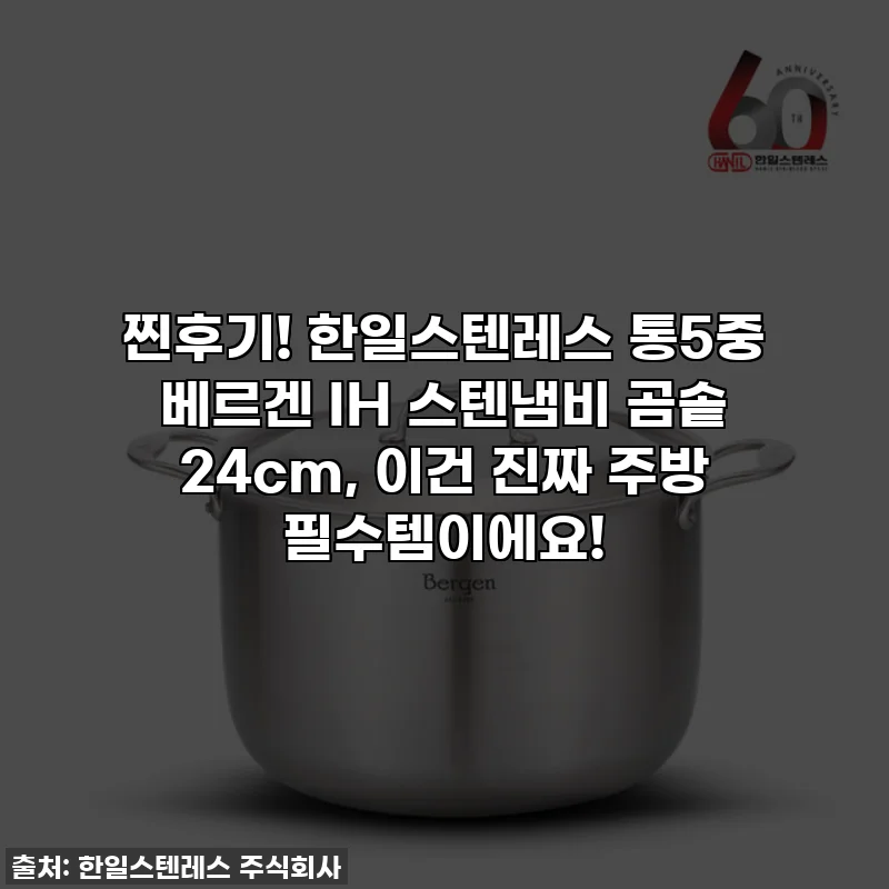 찐후기! 한일스텐레스 통5중 베르겐 IH 스텐냄비 곰솥 24cm, 이건 진짜 주방 필수템이에요!