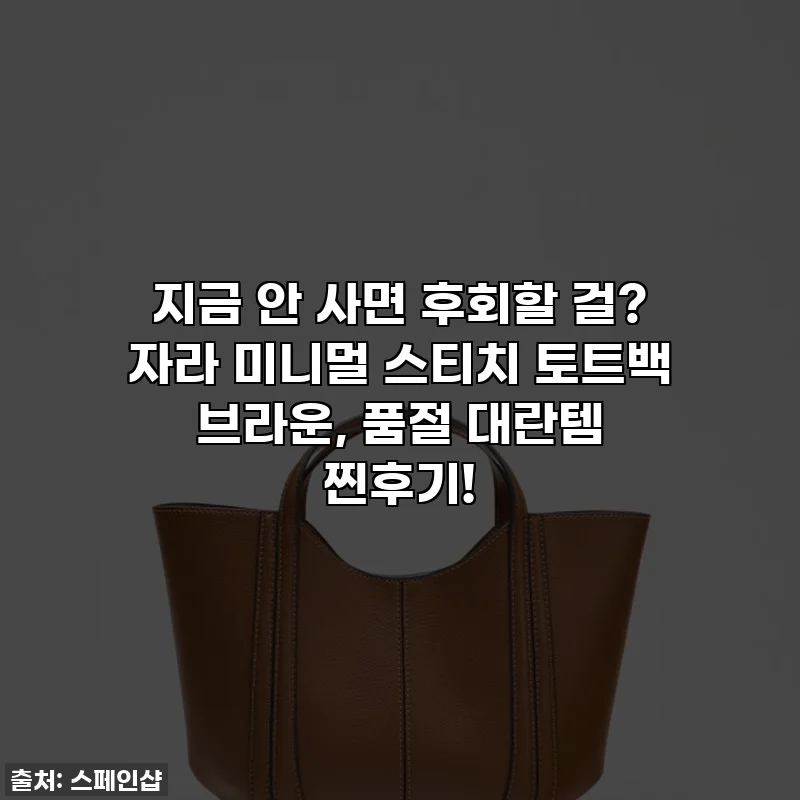 지금 안 사면 후회할 걸? 자라 미니멀 스티치 토트백 브라운, 품절 대란템 찐후기!