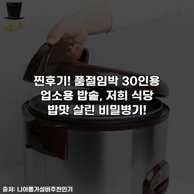 찐후기! 품절임박 30인용 업소용 밥솥, 저희 식당 밥맛 살린 비밀병기!