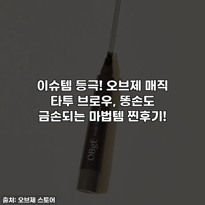 이슈템 등극! 오브제 매직 타투 브로우, 똥손도 금손되는 마법템 찐후기!