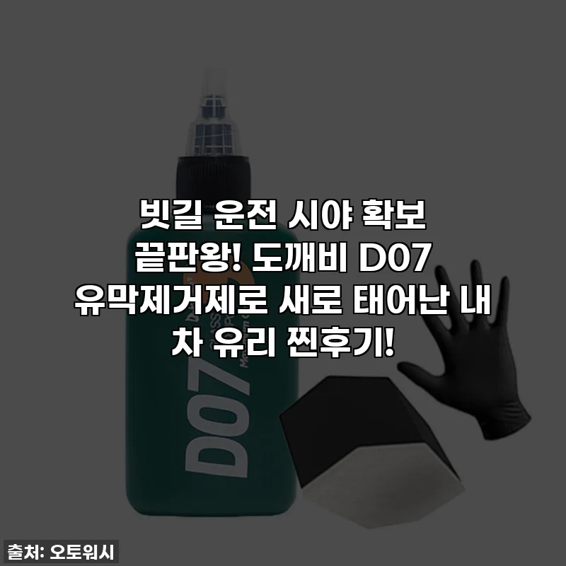 빗길 운전 시야 확보 끝판왕! 도깨비 D07 유막제거제로 새로 태어난 내 차 유리 찐후기!