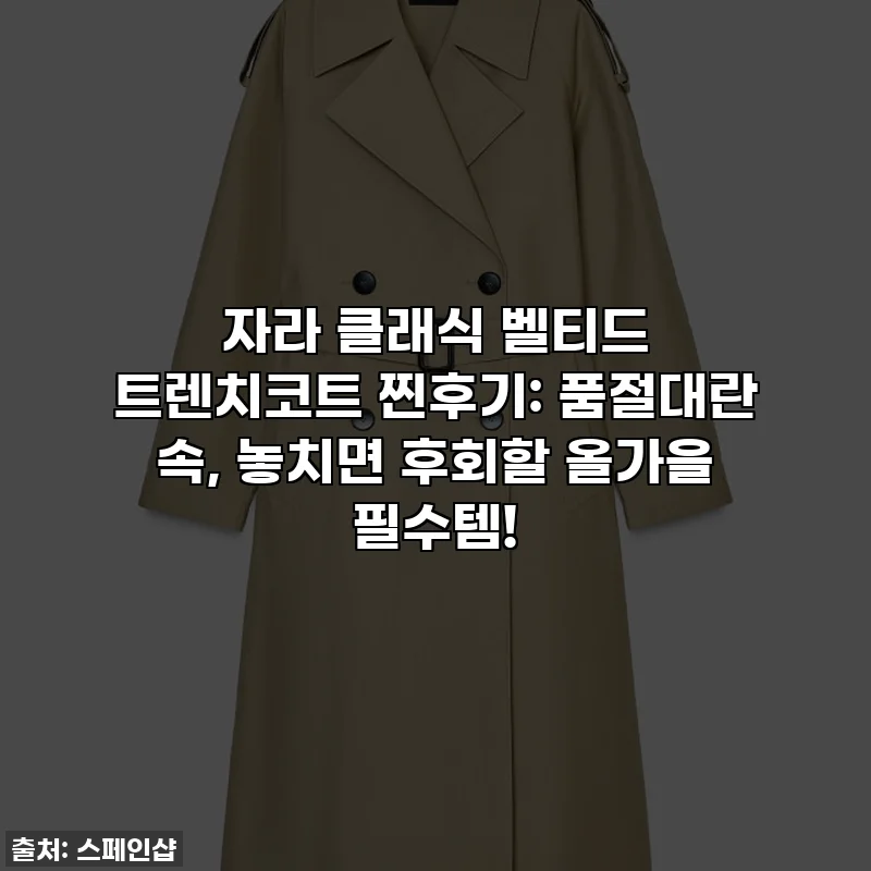 자라 클래식 벨티드 트렌치코트 찐후기: 품절대란 속, 놓치면 후회할 올가을 필수템!