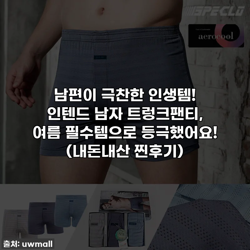 남편이 극찬한 인생템! 인텐드 남자 트렁크팬티, 여름 필수템으로 등극했어요! (내돈내산 찐후기)