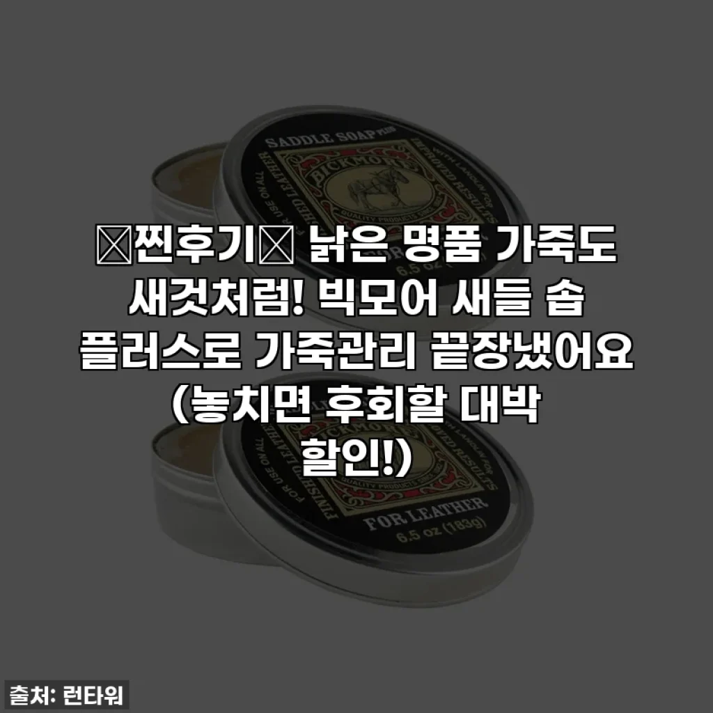 ✨찐후기✨ 낡은 명품 가죽도 새것처럼! 빅모어 새들 솝 플러스로 가죽관리 끝장냈어요 (놓치면 후회할 대박 할인!)