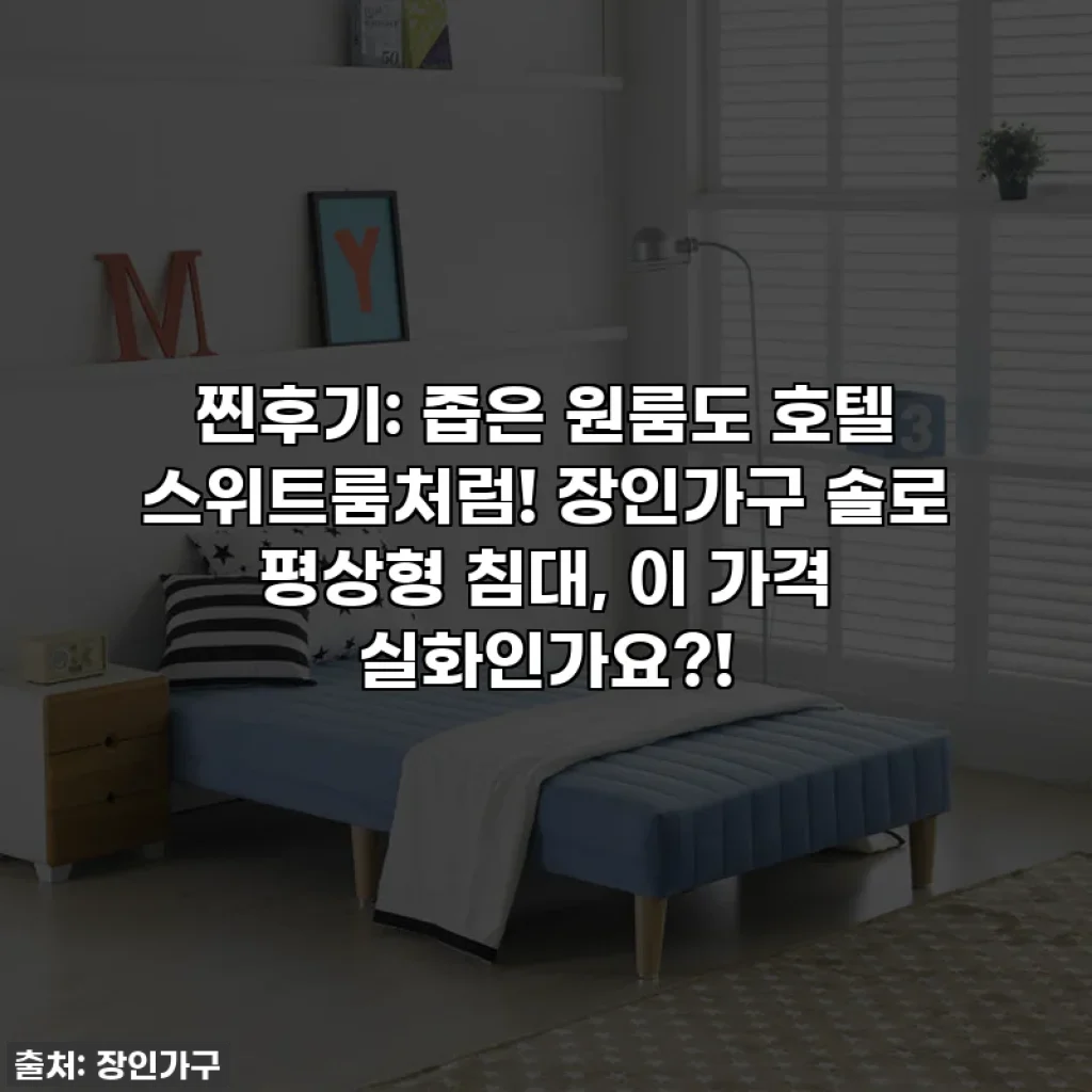 찐후기: 좁은 원룸도 호텔 스위트룸처럼! 장인가구 솔로 평상형 침대, 이 가격 실화인가요?!