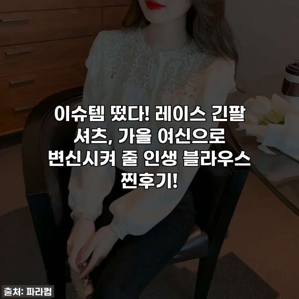 이슈템 떴다! 레이스 긴팔 셔츠, 가을 여신으로 변신시켜 줄 인생 블라우스 찐후기!