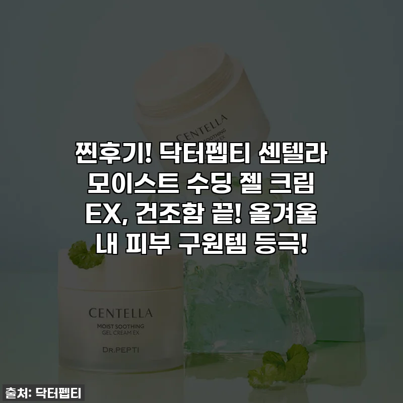 찐후기! 닥터펩티 센텔라 모이스트 수딩 젤 크림 EX, 건조함 끝! 올겨울 내 피부 구원템 등극!