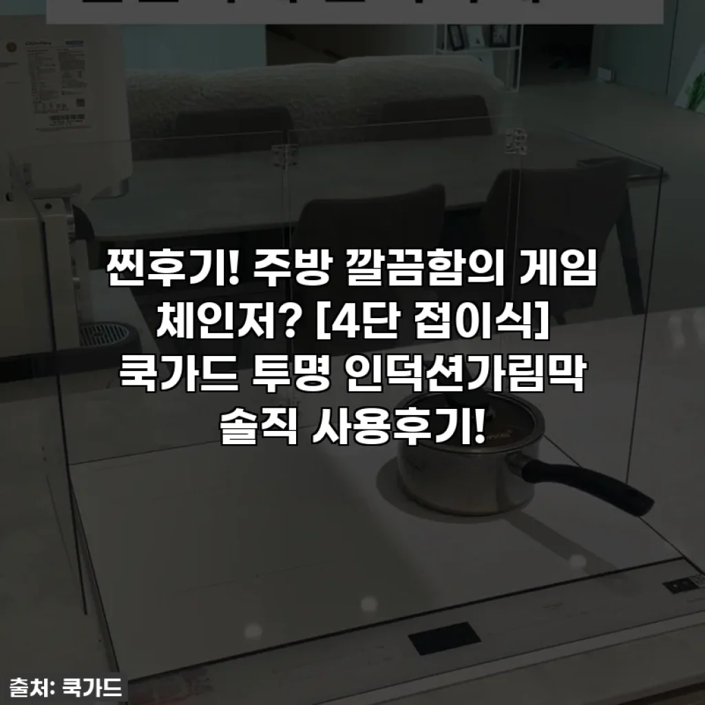 찐후기! 주방 깔끔함의 게임 체인저? [4단 접이식] 쿡가드 투명 인덕션가림막 솔직 사용후기!