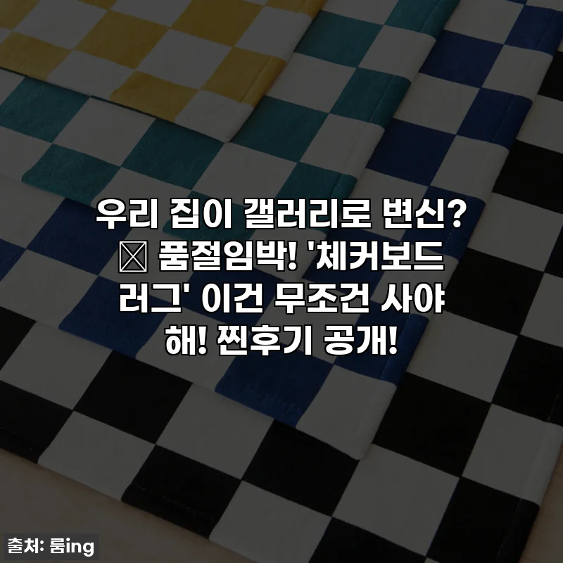 우리 집이 갤러리로 변신? 🎨 품절임박! '체커보드 러그' 이건 무조건 사야 해! 찐후기 공개!