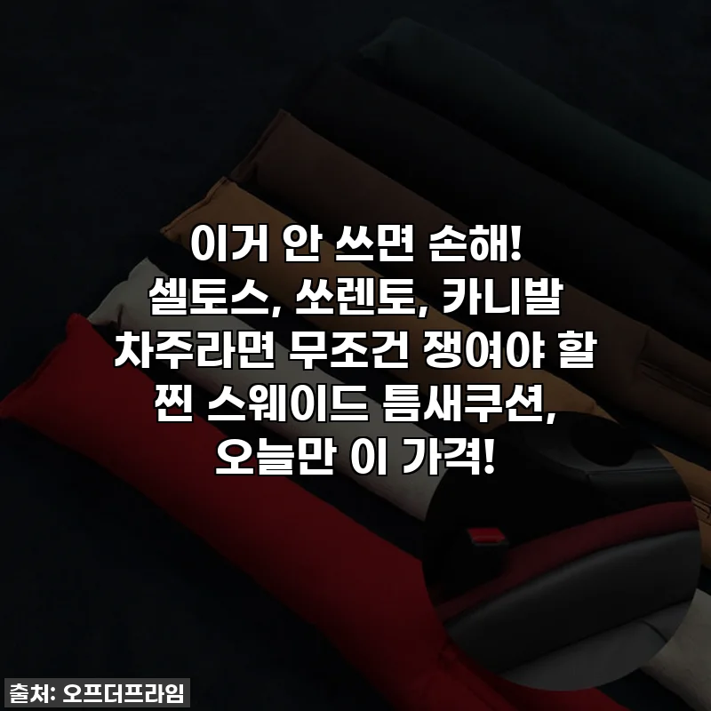 이거 안 쓰면 손해! 셀토스, 쏘렌토, 카니발 차주라면 무조건 쟁여야 할 찐 스웨이드 틈새쿠션, 오늘만 이 가격!