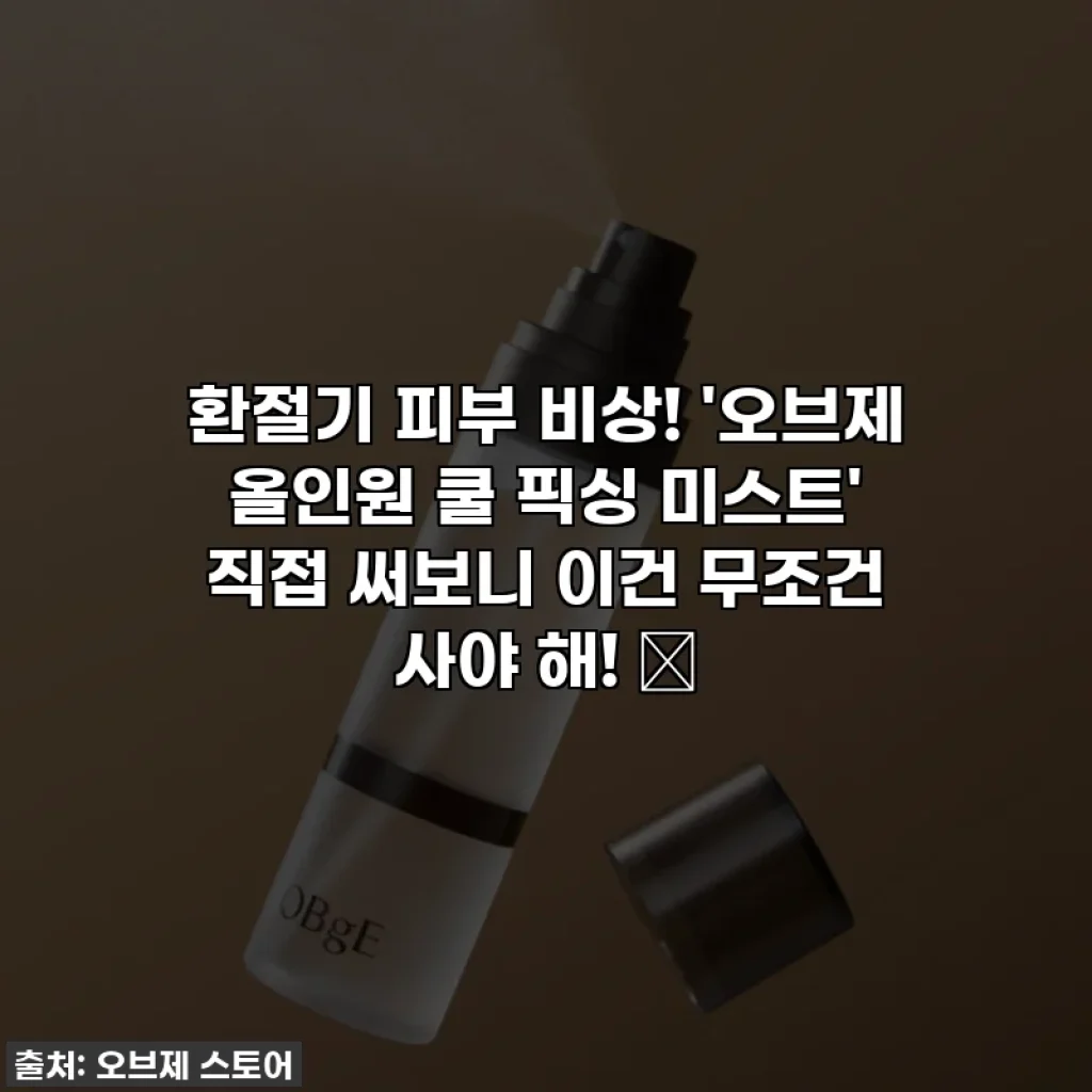 환절기 피부 비상! '오브제 올인원 쿨 픽싱 미스트' 직접 써보니 이건 무조건 사야 해! ✨