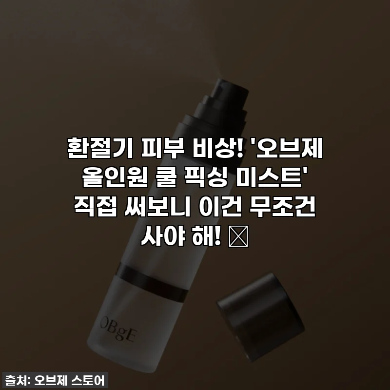 환절기 피부 비상! '오브제 올인원 쿨 픽싱 미스트' 직접 써보니 이건 무조건 사야 해! ✨