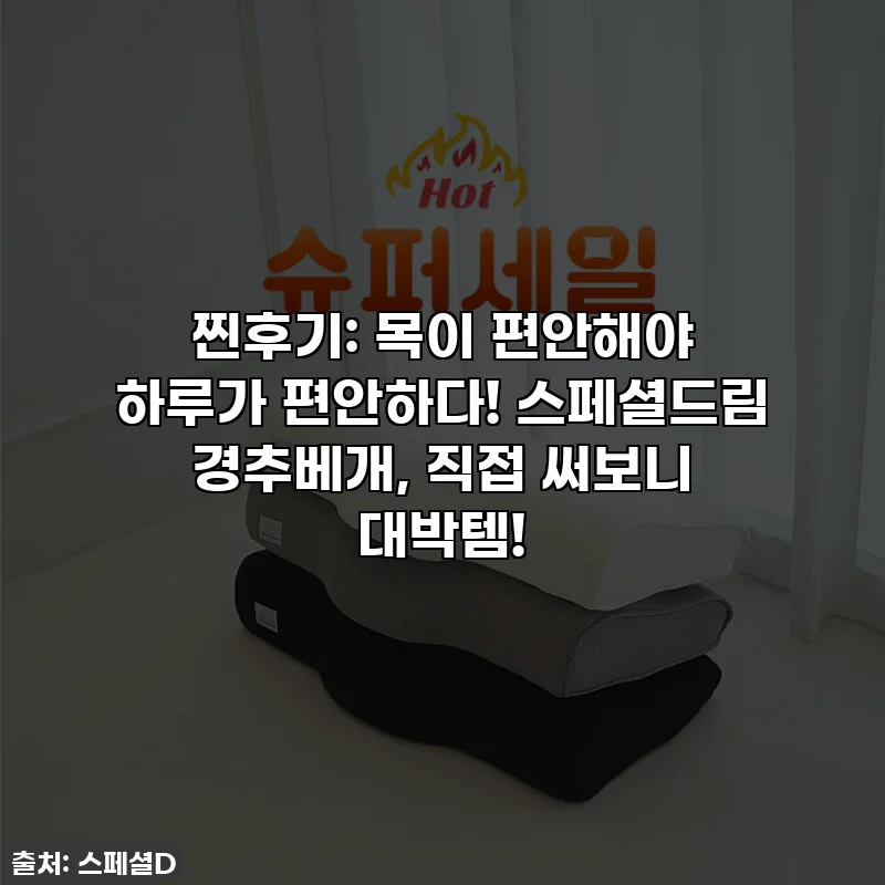 찐후기: 목이 편안해야 하루가 편안하다! 스페셜드림 경추베개, 직접 써보니 대박템!