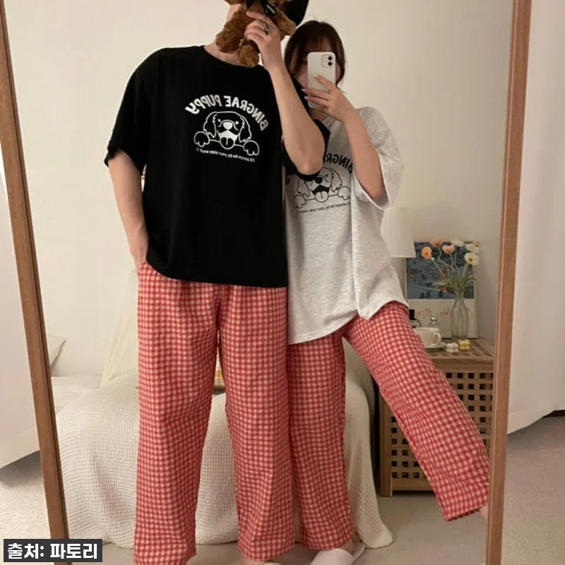 피크닉 커플 잠옷 바지 빅사이즈 시어 관련 이미지 6