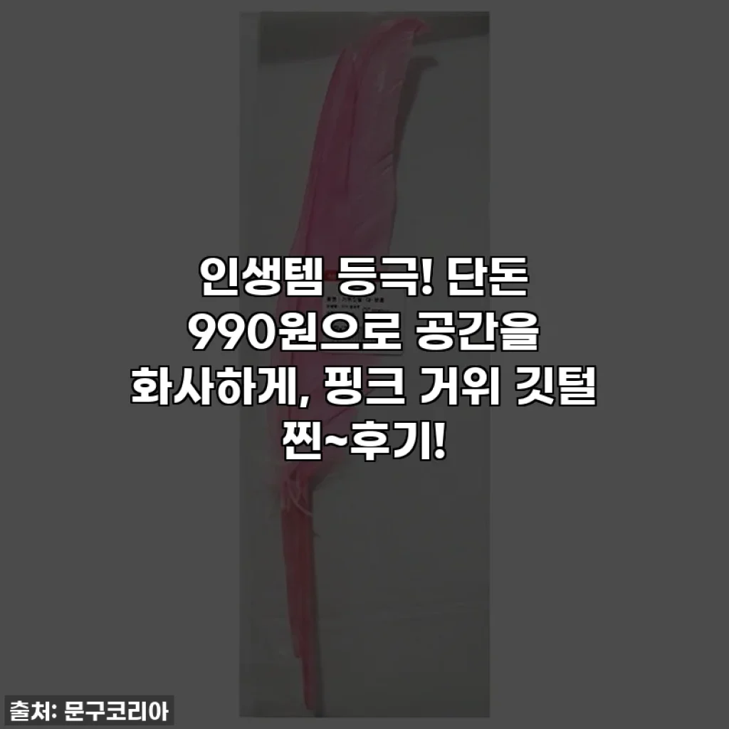 인생템 등극! 단돈 990원으로 공간을 화사하게, 핑크 거위 깃털 찐~후기!
