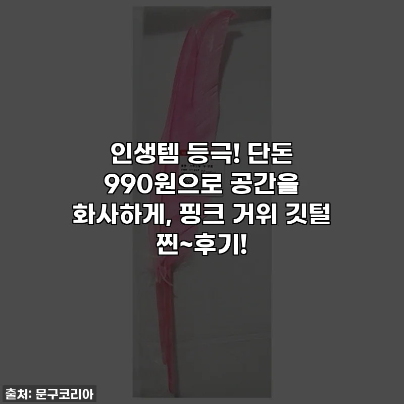 인생템 등극! 단돈 990원으로 공간을 화사하게, 핑크 거위 깃털 찐~후기!