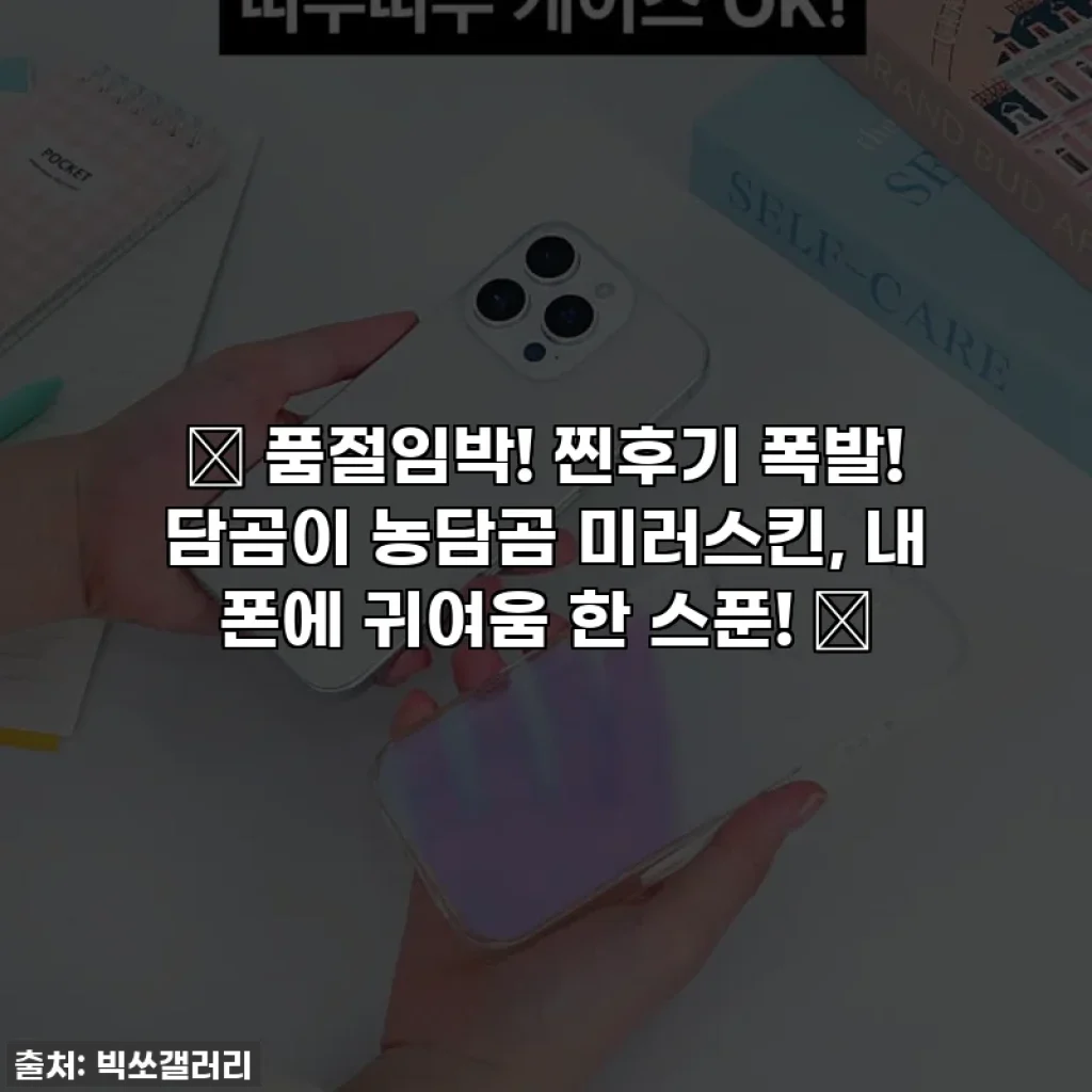 🚨 품절임박! 찐후기 폭발! 담곰이 농담곰 미러스킨, 내 폰에 귀여움 한 스푼! 💖
