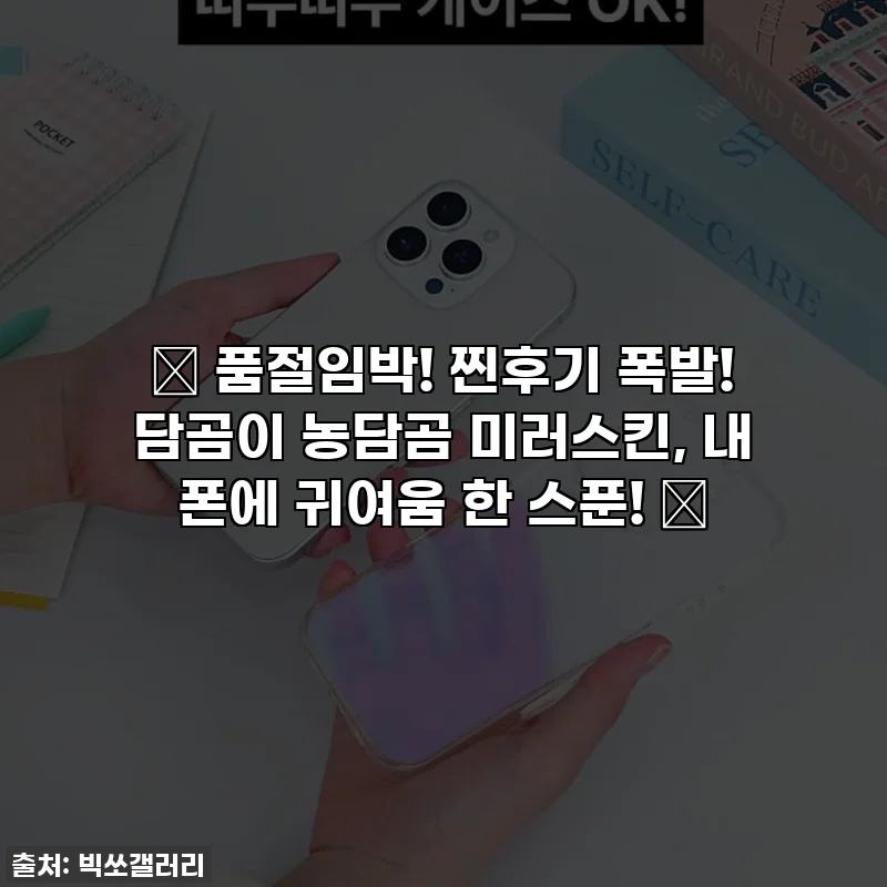 🚨 품절임박! 찐후기 폭발! 담곰이 농담곰 미러스킨, 내 폰에 귀여움 한 스푼! 💖
