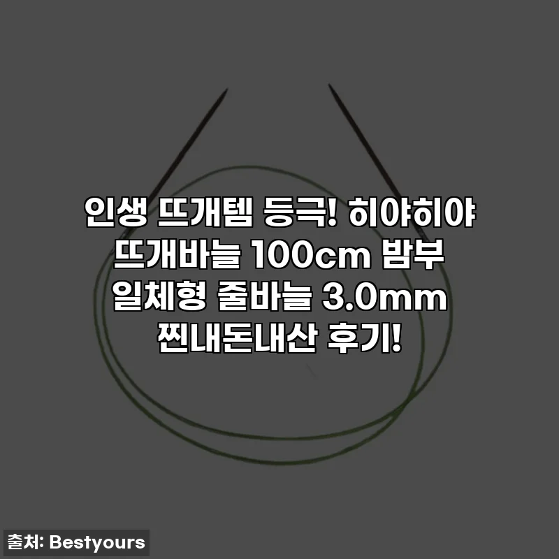 인생 뜨개템 등극! 히야히야 뜨개바늘 100cm 밤부 일체형 줄바늘 3.0mm 찐내돈내산 후기!