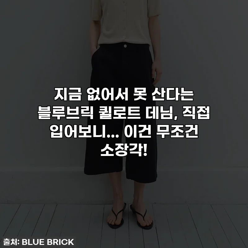 지금 없어서 못 산다는 블루브릭 퀼로트 데님, 직접 입어보니... 이건 무조건 소장각!