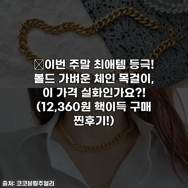 🎁이번 주말 최애템 등극! 볼드 가벼운 체인 목걸이, 이 가격 실화인가요?! (12,360원 핵이득 구매 찐후기!)