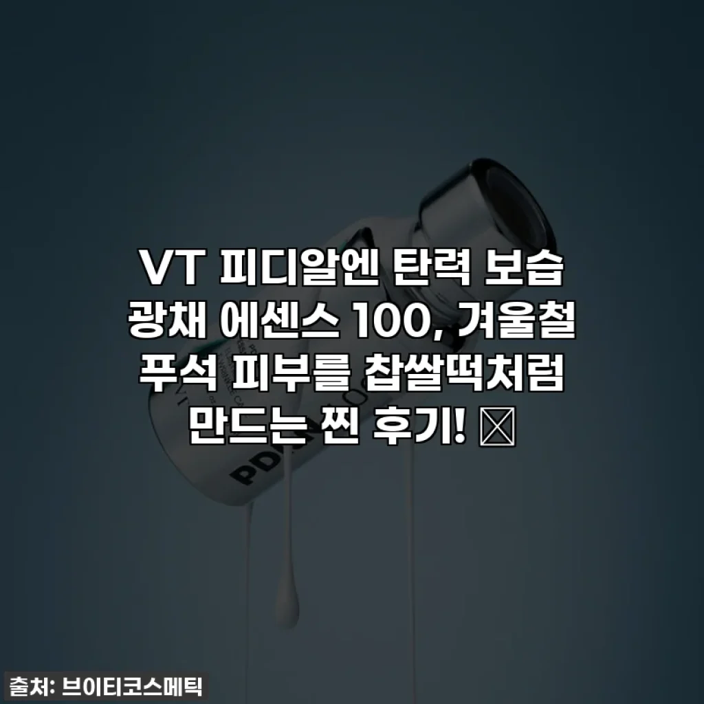 VT 피디알엔 탄력 보습 광채 에센스 100, 겨울철 푸석 피부를 찹쌀떡처럼 만드는 찐 후기! ✨