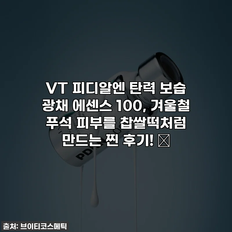 VT 피디알엔 탄력 보습 광채 에센스 100, 겨울철 푸석 피부를 찹쌀떡처럼 만드는 찐 후기! ✨