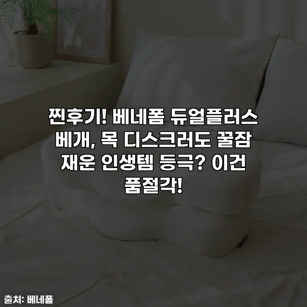 찐후기! 베네폼 듀얼플러스 베개, 목 디스크러도 꿀잠 재운 인생템 등극? 이건 품절각!