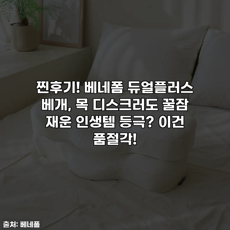 찐후기! 베네폼 듀얼플러스 베개, 목 디스크러도 꿀잠 재운 인생템 등극? 이건 품절각!