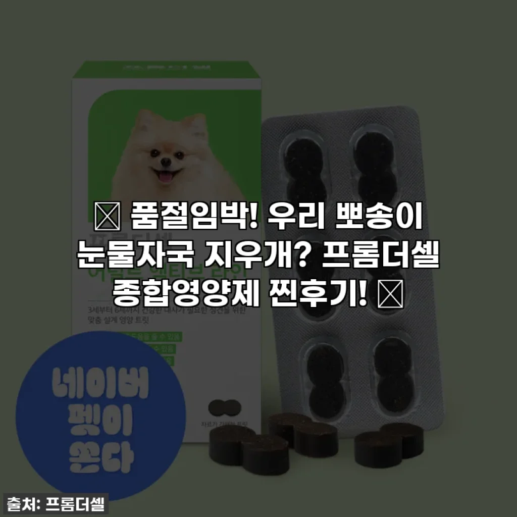 🚨 품절임박! 우리 뽀송이 눈물자국 지우개? 프롬더셀 종합영양제 찐후기! 🚨