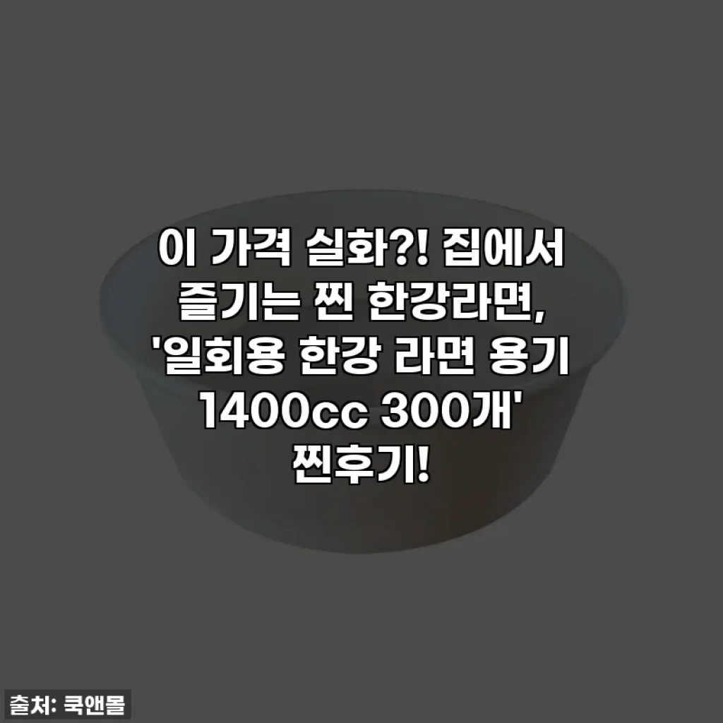 이 가격 실화?! 집에서 즐기는 찐 한강라면, '일회용 한강 라면 용기 1400cc 300개' 찐후기!