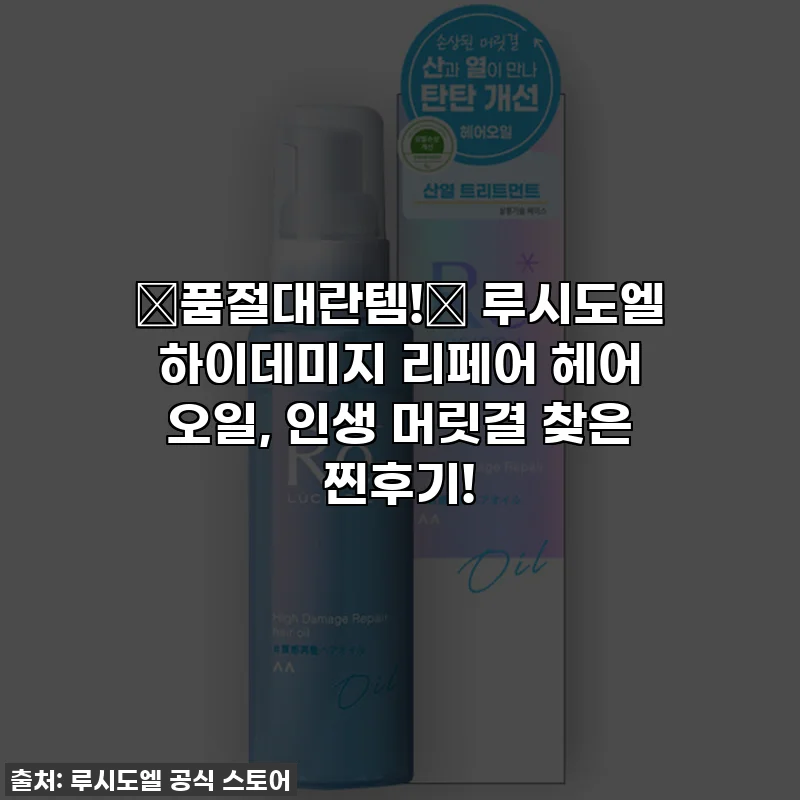 ✨품절대란템!✨ 루시도엘 하이데미지 리페어 헤어 오일, 인생 머릿결 찾은 찐후기!