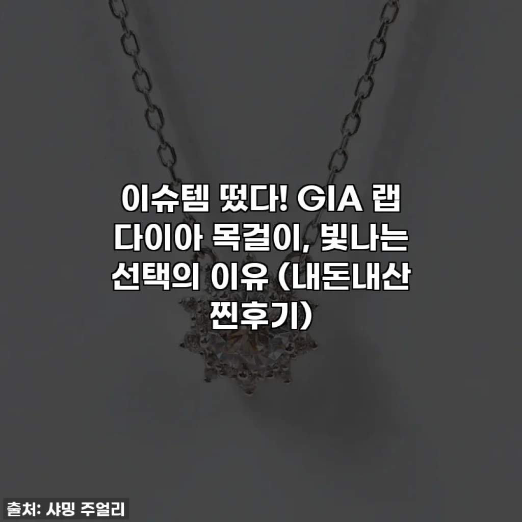 이슈템 떴다! GIA 랩 다이아 목걸이, 빛나는 선택의 이유 (내돈내산 찐후기)