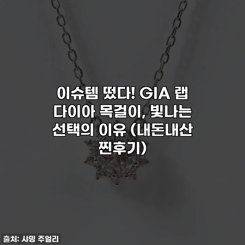 이슈템 떴다! GIA 랩 다이아 목걸이, 빛나는 선택의 이유 (내돈내산 찐후기)