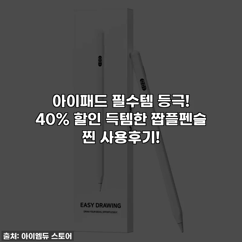 아이패드 필수템 등극! 40% 할인 득템한 짭플펜슬 찐 사용후기!