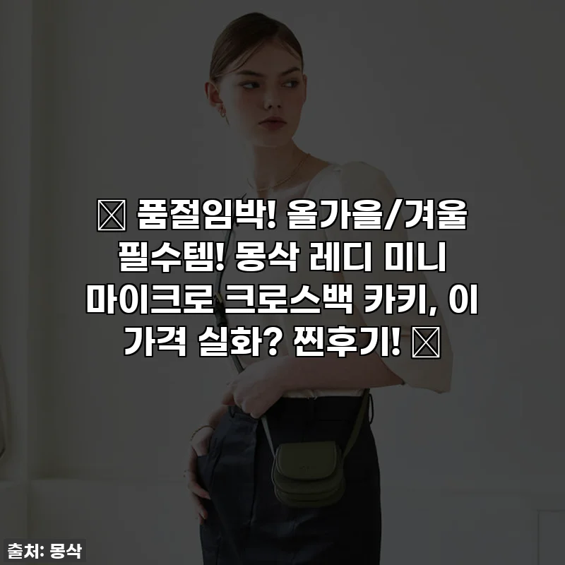 ✨ 품절임박! 올가을/겨울 필수템! 몽삭 레디 미니 마이크로 크로스백 카키, 이 가격 실화? 찐후기! ✨