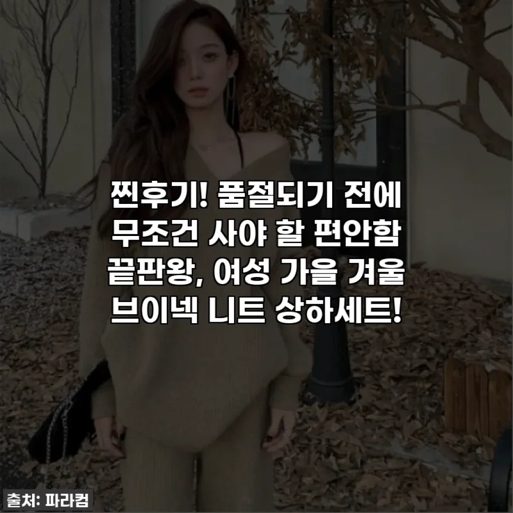 찐후기! 품절되기 전에 무조건 사야 할 편안함 끝판왕, 여성 가을 겨울 브이넥 니트 상하세트!