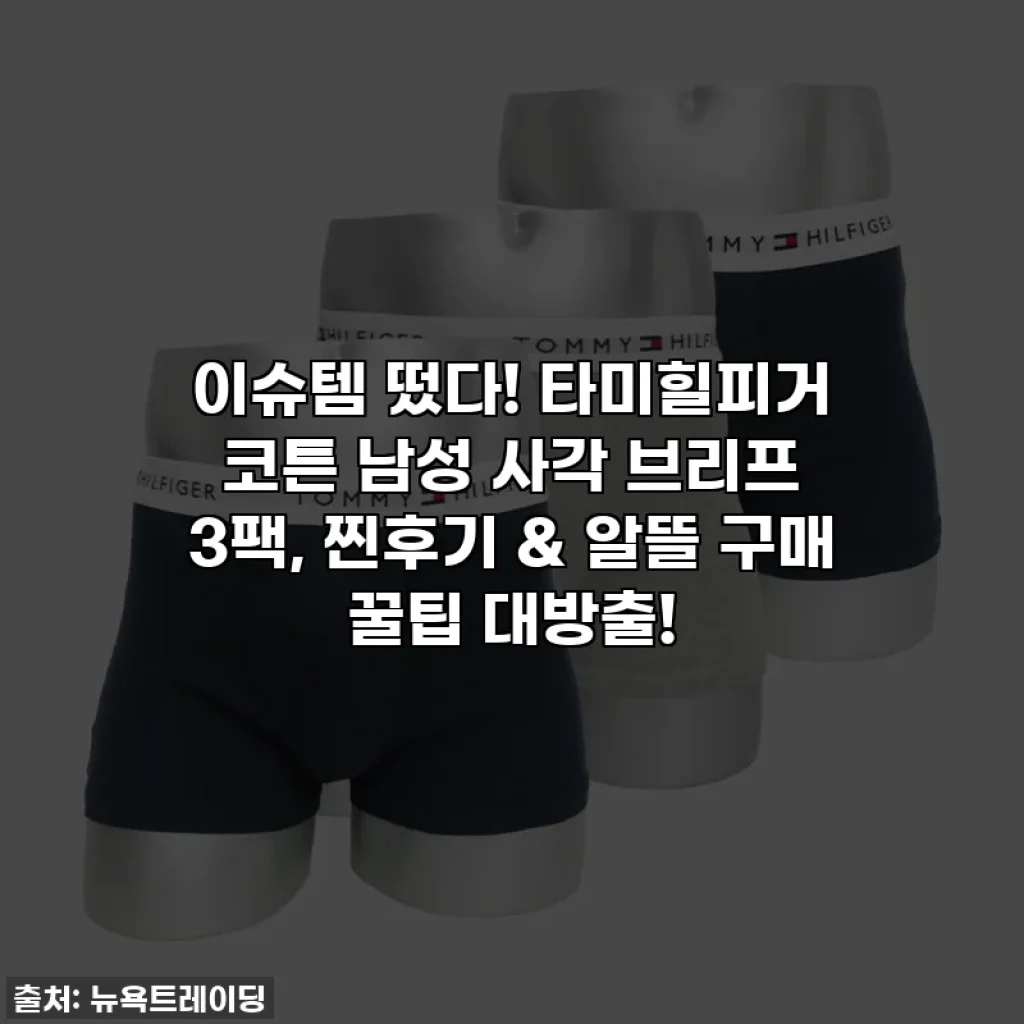 이슈템 떴다! 타미힐피거 코튼 남성 사각 브리프 3팩, 찐후기 & 알뜰 구매 꿀팁 대방출!