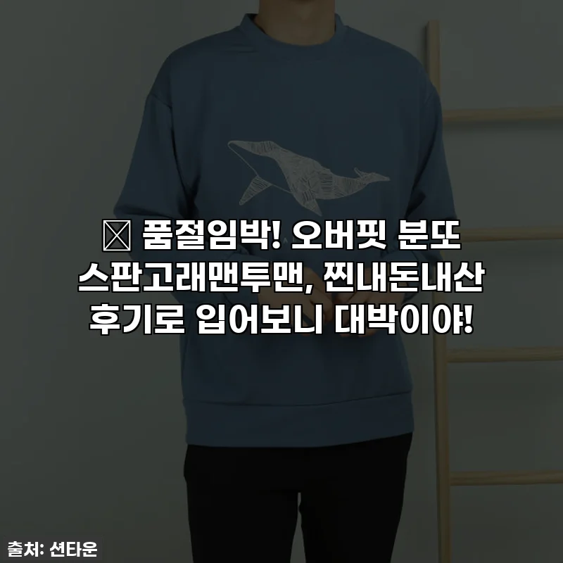 🔥 품절임박! 오버핏 분또 스판고래맨투맨, 찐내돈내산 후기로 입어보니 대박이야!