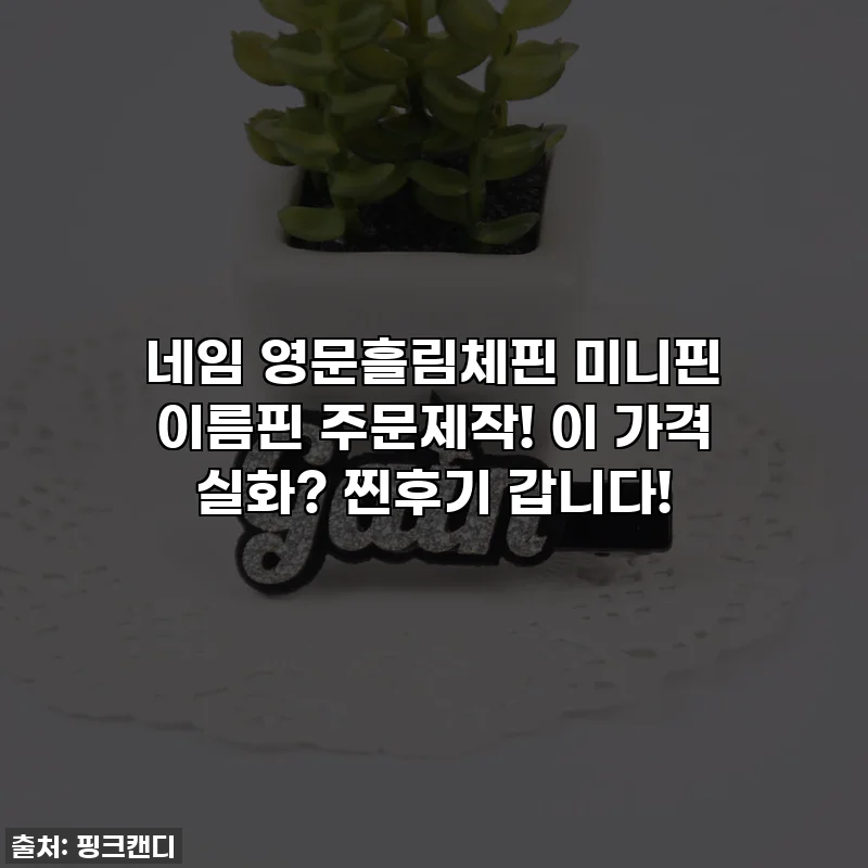 네임 영문흘림체핀 미니핀 이름핀 주문제작! 이 가격 실화? 찐후기 갑니다!