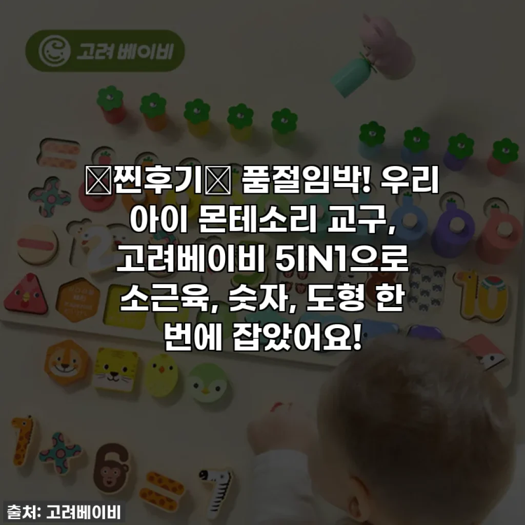 ✨찐후기✨ 품절임박! 우리 아이 몬테소리 교구, 고려베이비 5IN1으로 소근육, 숫자, 도형 한 번에 잡았어요!