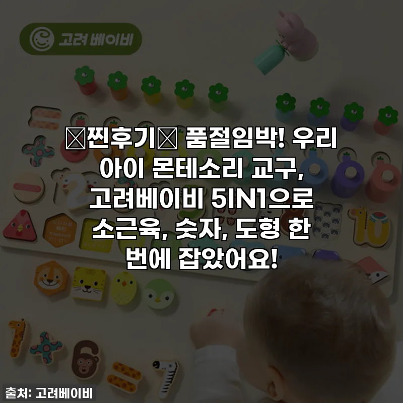 ✨찐후기✨ 품절임박! 우리 아이 몬테소리 교구, 고려베이비 5IN1으로 소근육, 숫자, 도형 한 번에 잡았어요!