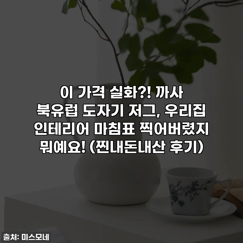 이 가격 실화?! 까사 북유럽 도자기 저그, 우리집 인테리어 마침표 찍어버렸지 뭐예요! (찐내돈내산 후기)