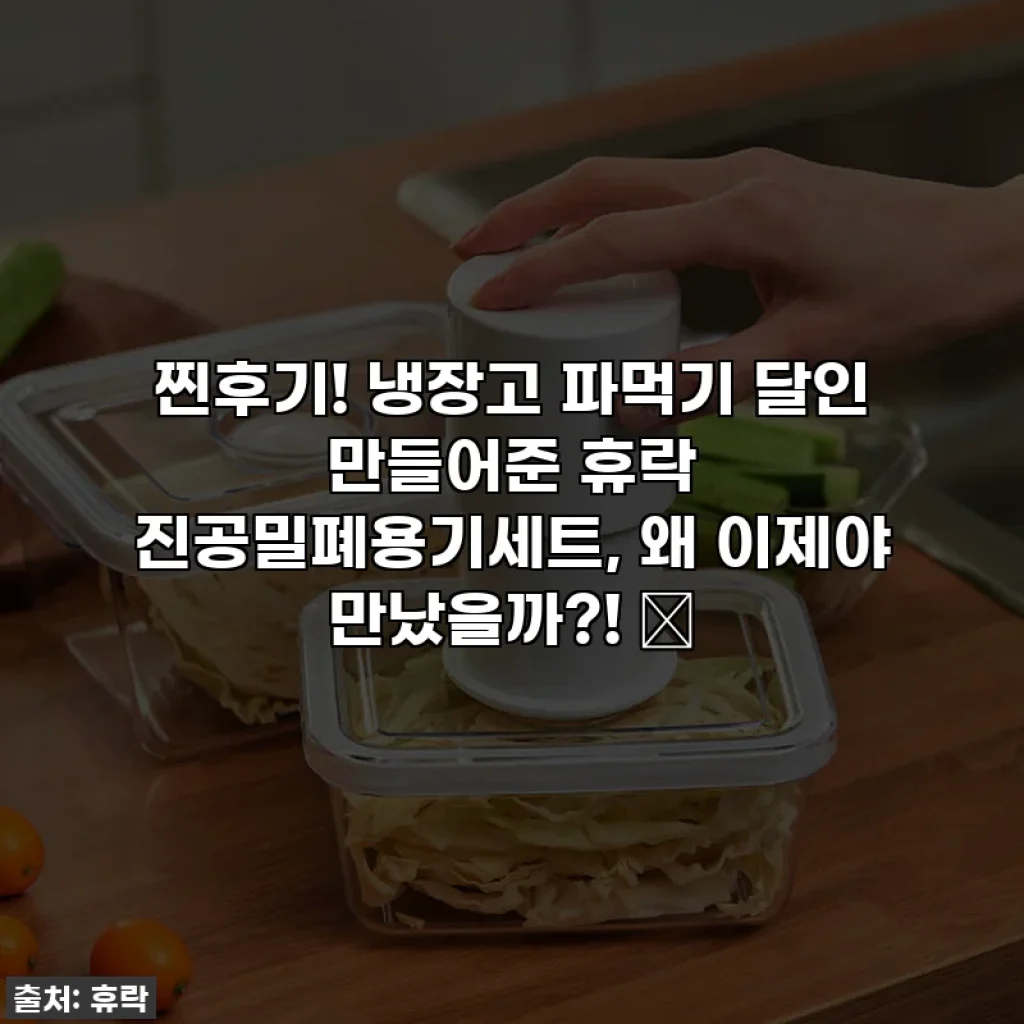 찐후기! 냉장고 파먹기 달인 만들어준 휴락 진공밀폐용기세트, 왜 이제야 만났을까?! ✨